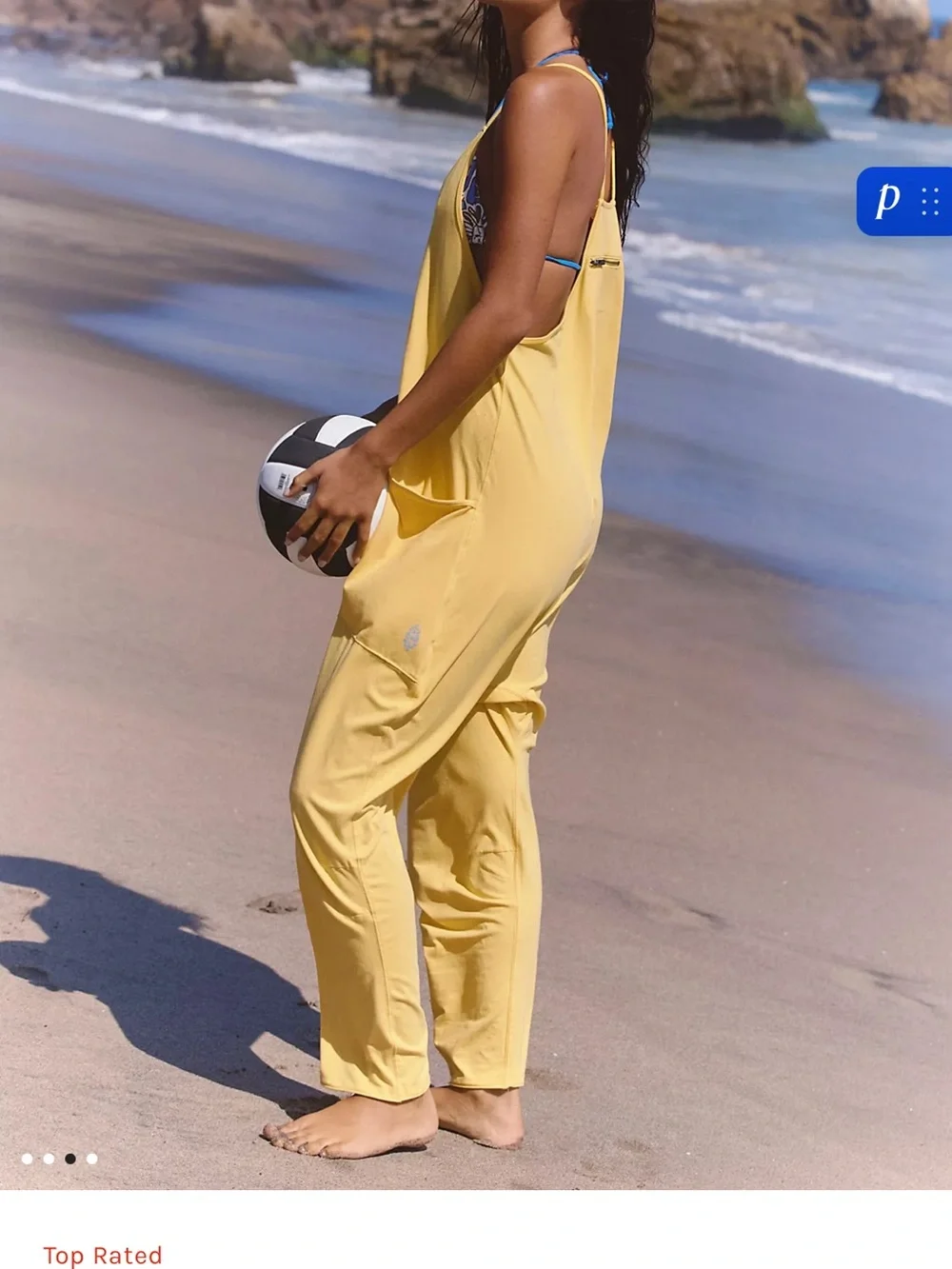 Free People FP Movement Hot Shot Onesie in Honey, size Small.